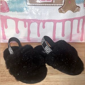 UGG Girl's Fluff Yeah Metallic Sparkle Quilted Slippers